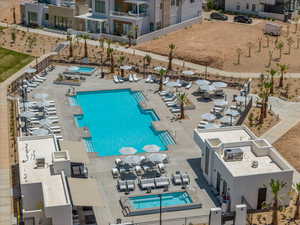 Bird's eye view of a pool