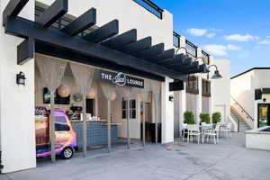 View of patio / terrace with stairs and outdoor dining area