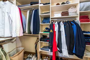 View of walk in closet
