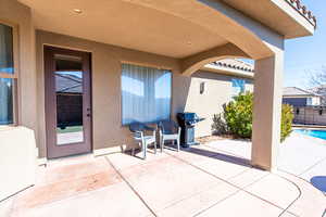 View of patio with grilling area