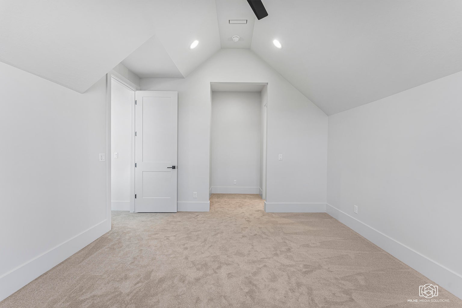 Bonus room featuring light colored carpet and baseboards