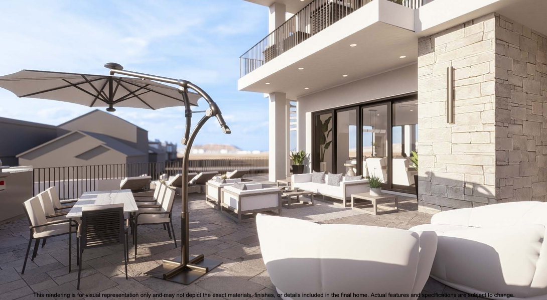 Patio / terrace with a patio area and an outdoor living / dining area