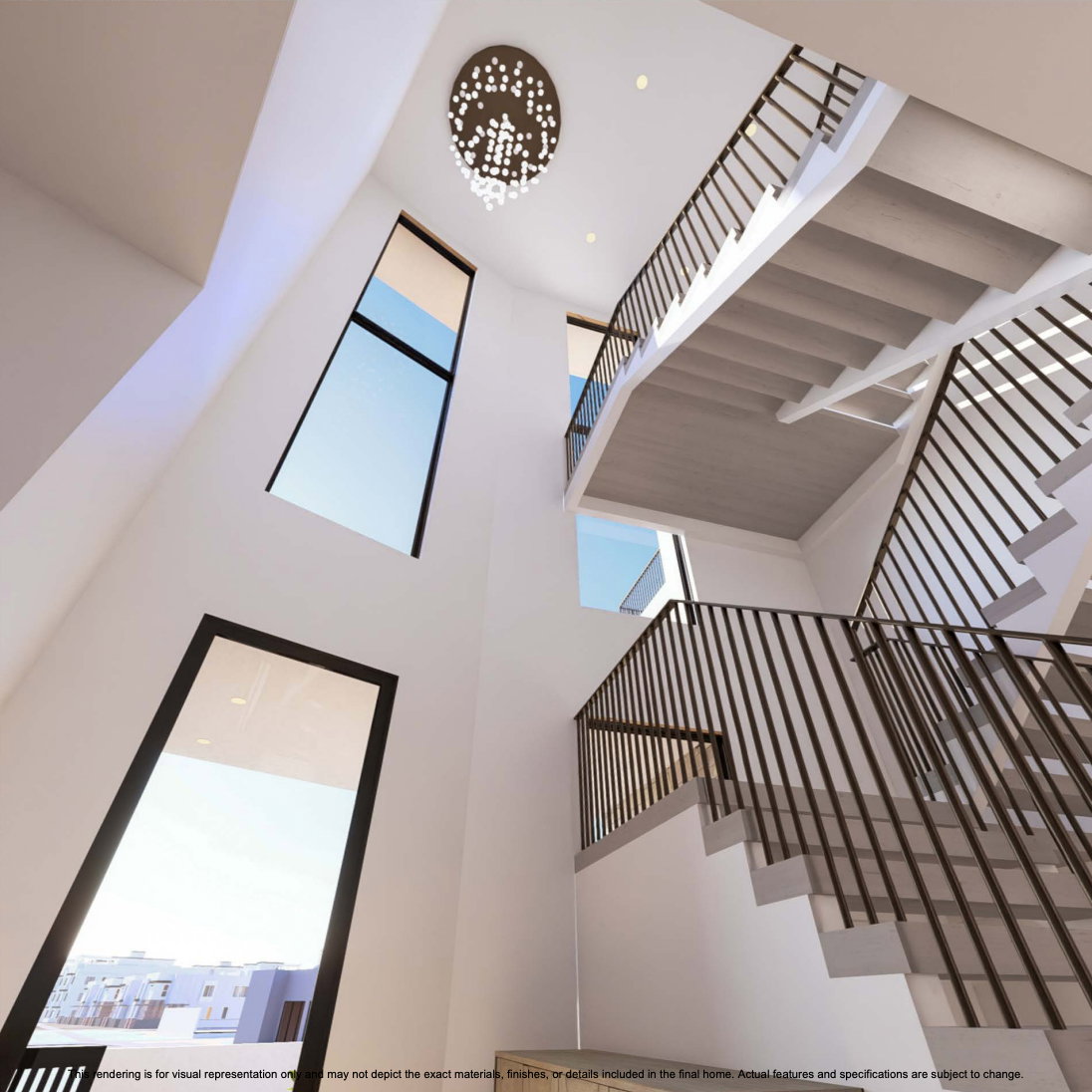 Stairway with a high ceiling