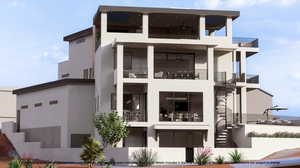 View of property featuring stairway