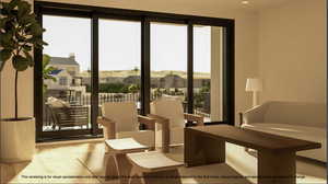 Interior space with light wood finished floors