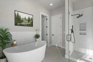 master bath shower and tub