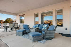 View of patio featuring an outdoor living space