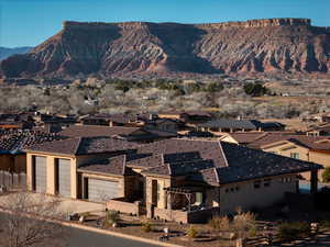 Mountain view with nearby suburban area