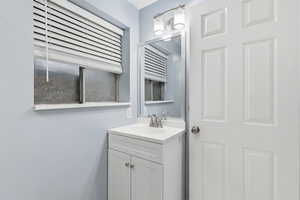 Bathroom featuring vanity