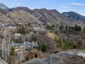 Mountain view featuring nearby suburban area