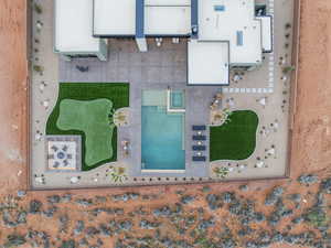 Bird's eye view of a Backyard