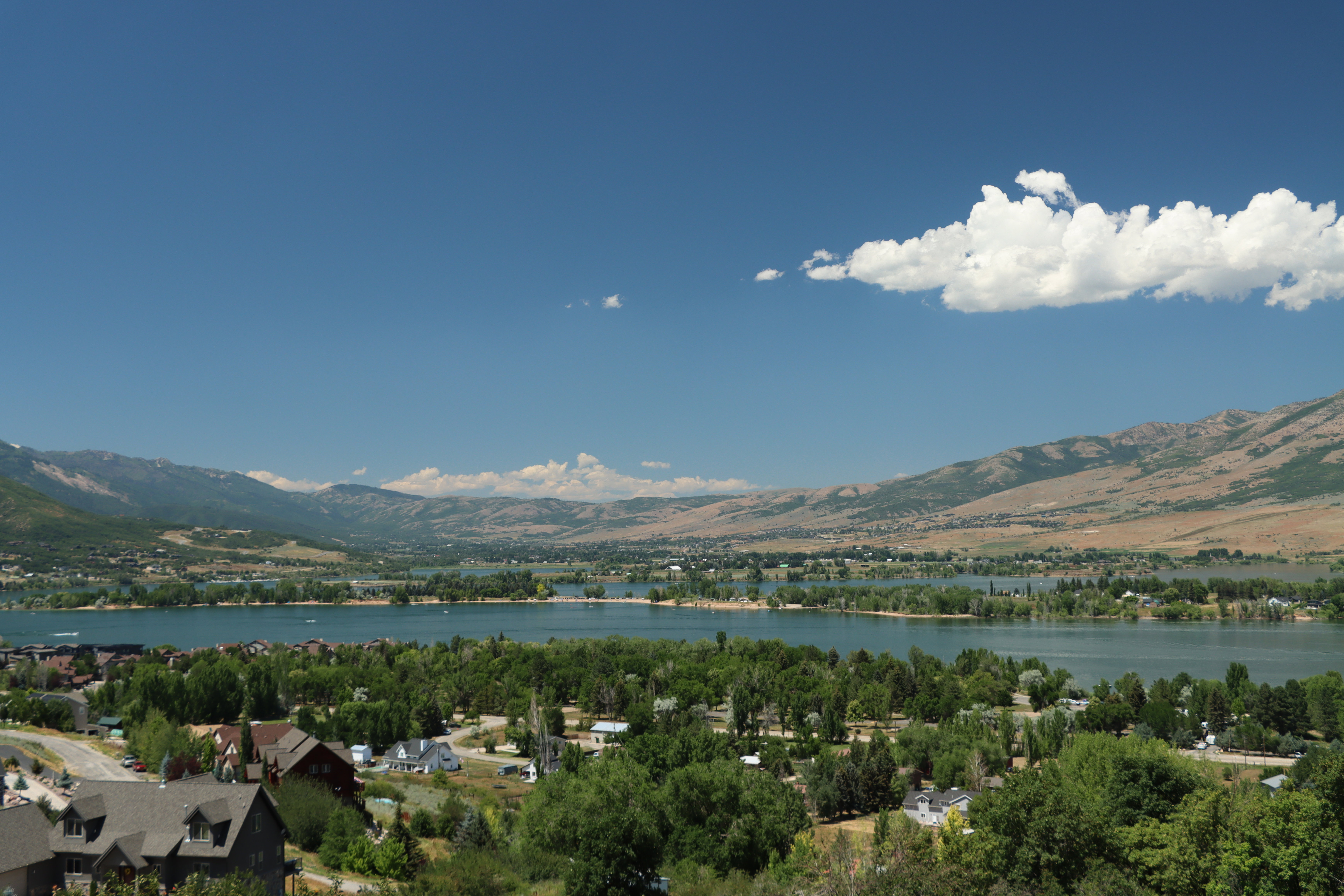 Mountain view featuring a nearby body of water