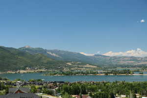 Water view with a mountainous background