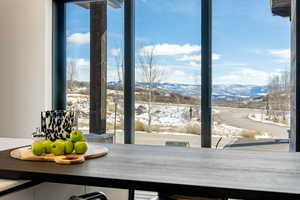Dining area view of mountains