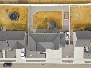 Aerial view of residential area