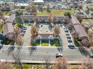Aerial view of residential area