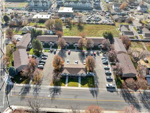 Aerial view of residential area
