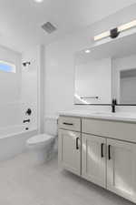 Full bathroom with vanity and shower / tub combination