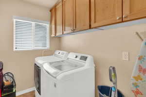 Laundry area and cabinet space