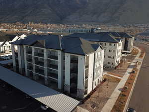 Aerial view of a mountainous background