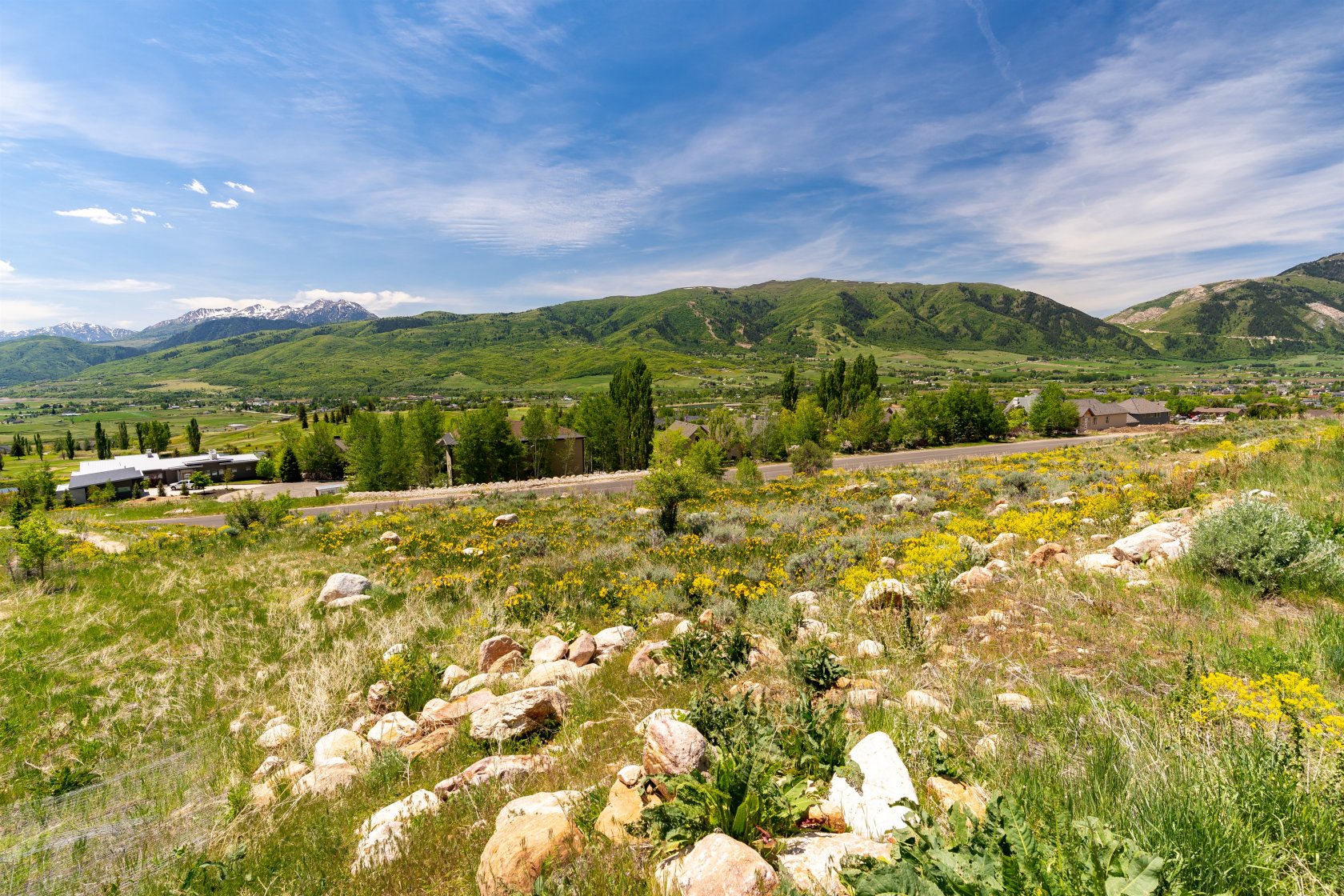 Mountain view featuring rural landscape