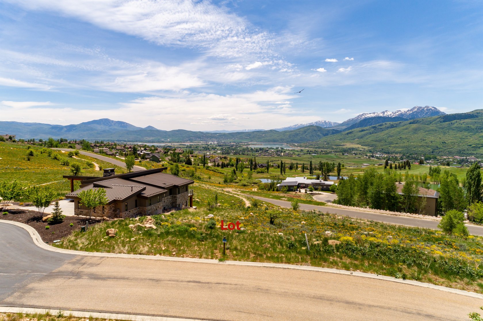 View of mountain background with rural landscape