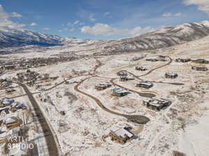 View of mountain background with nearby suburban area