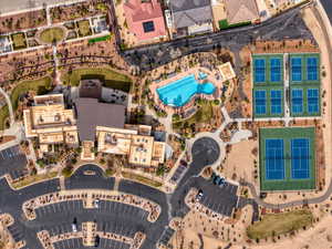 Aerial view of a pool area