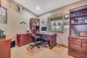 Home office with baseboards