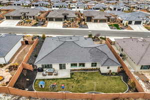 Aerial perspective of suburban area
