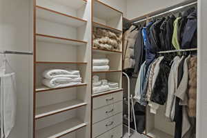 View of walk in closet