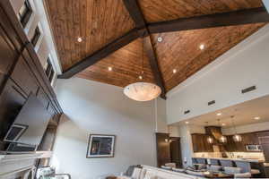 Living area with recessed lighting