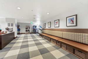 Welcome area with recessed lighting