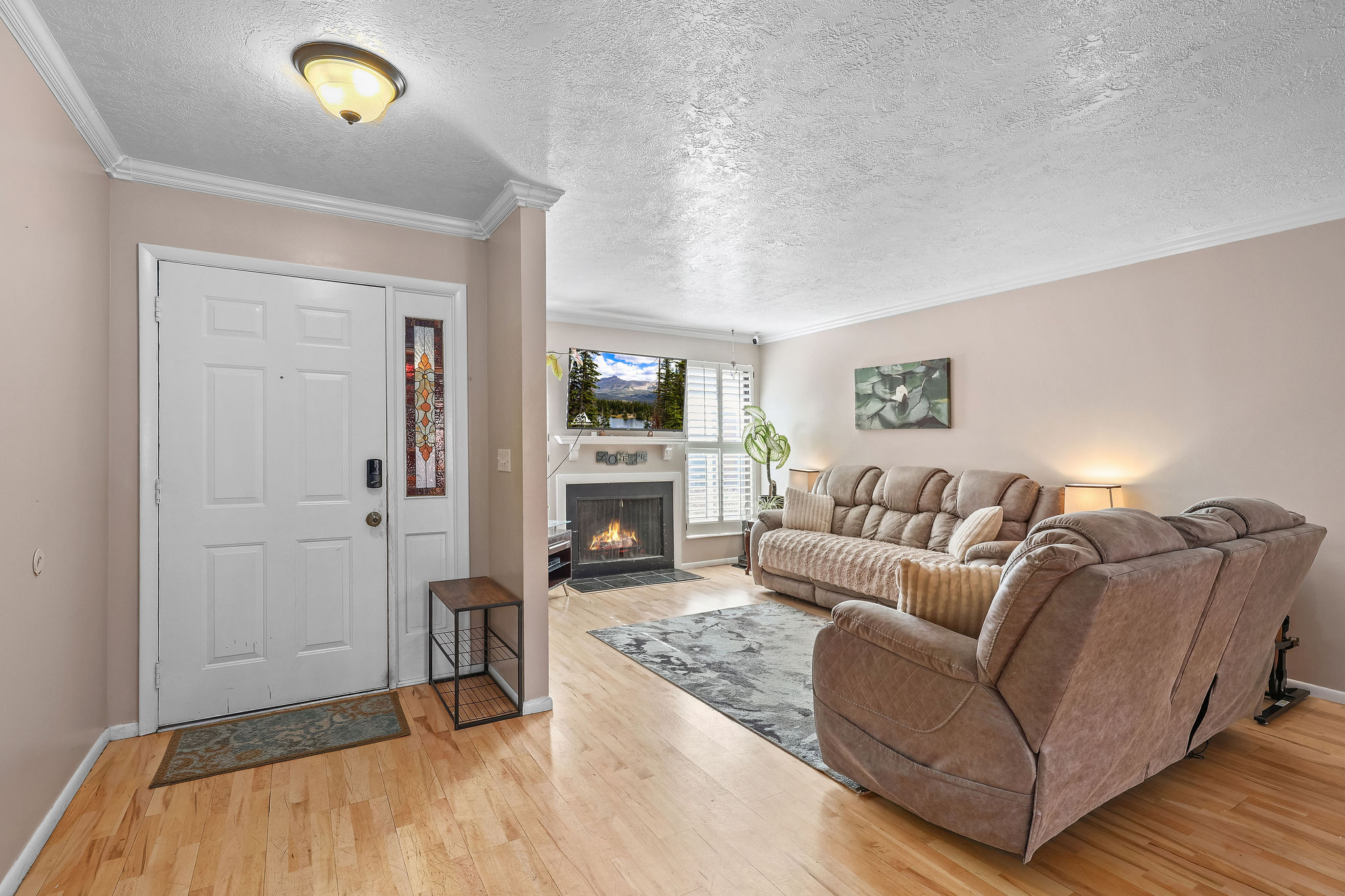Entry area wood floors
