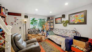 Living room featuring recessed lighting and wood finished floors