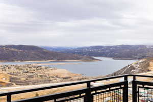 Water view featuring mountains