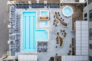 Bird's eye view of a pool