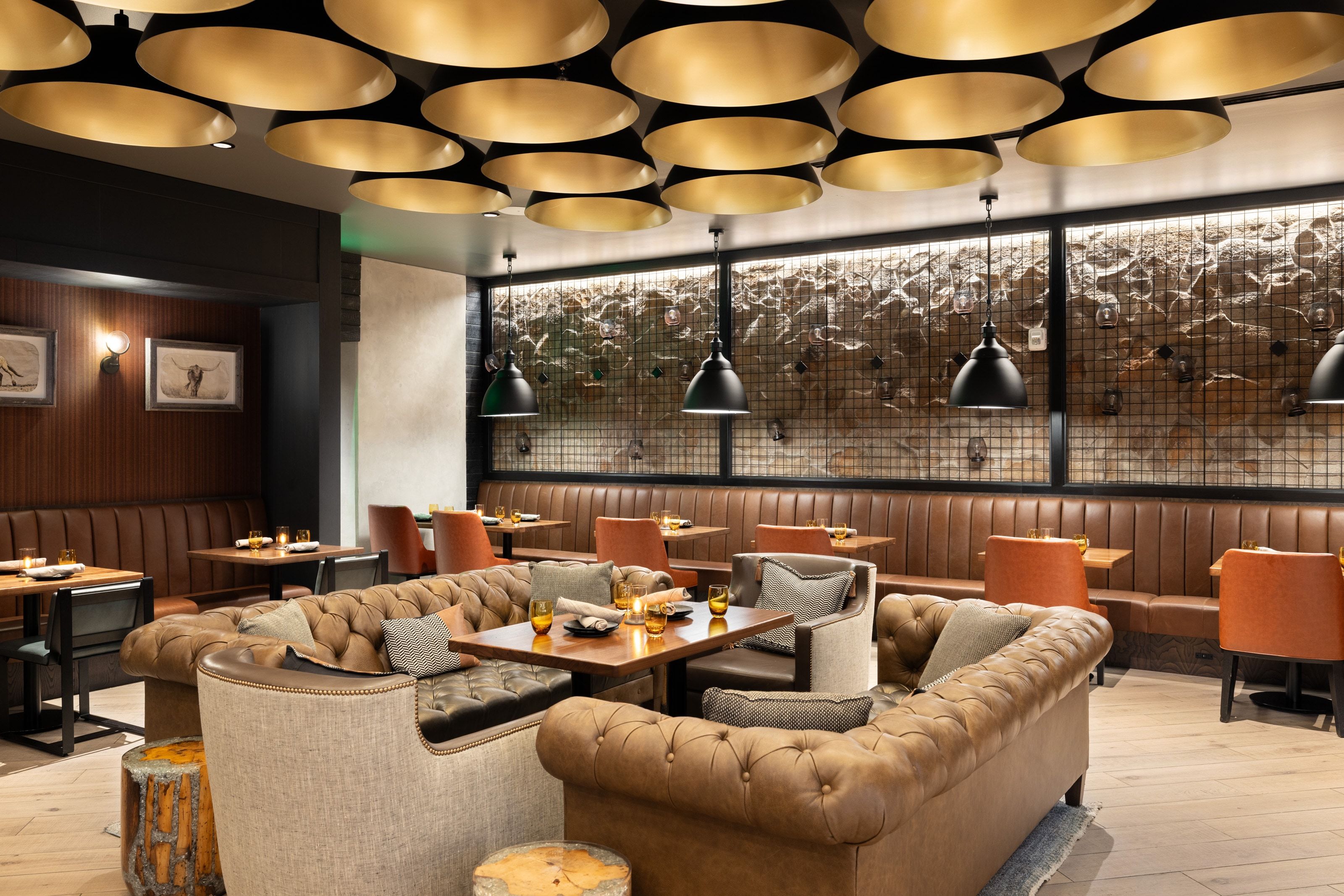 Lobby with wooden walls