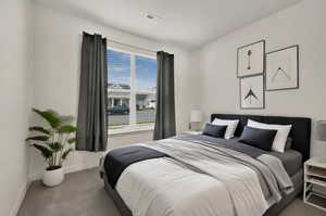 Virtually staged spare bedroom