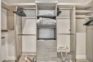 View of walk in closet