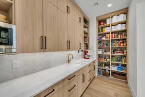 Storage area with a sink