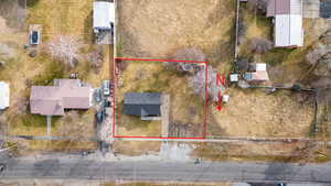 Aerial overview of property's location with property boundaries highlighted