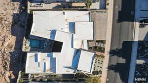 Birds eye view from above of property.