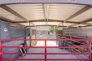 View of horse barn