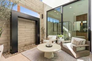 View of patio featuring outdoor seating