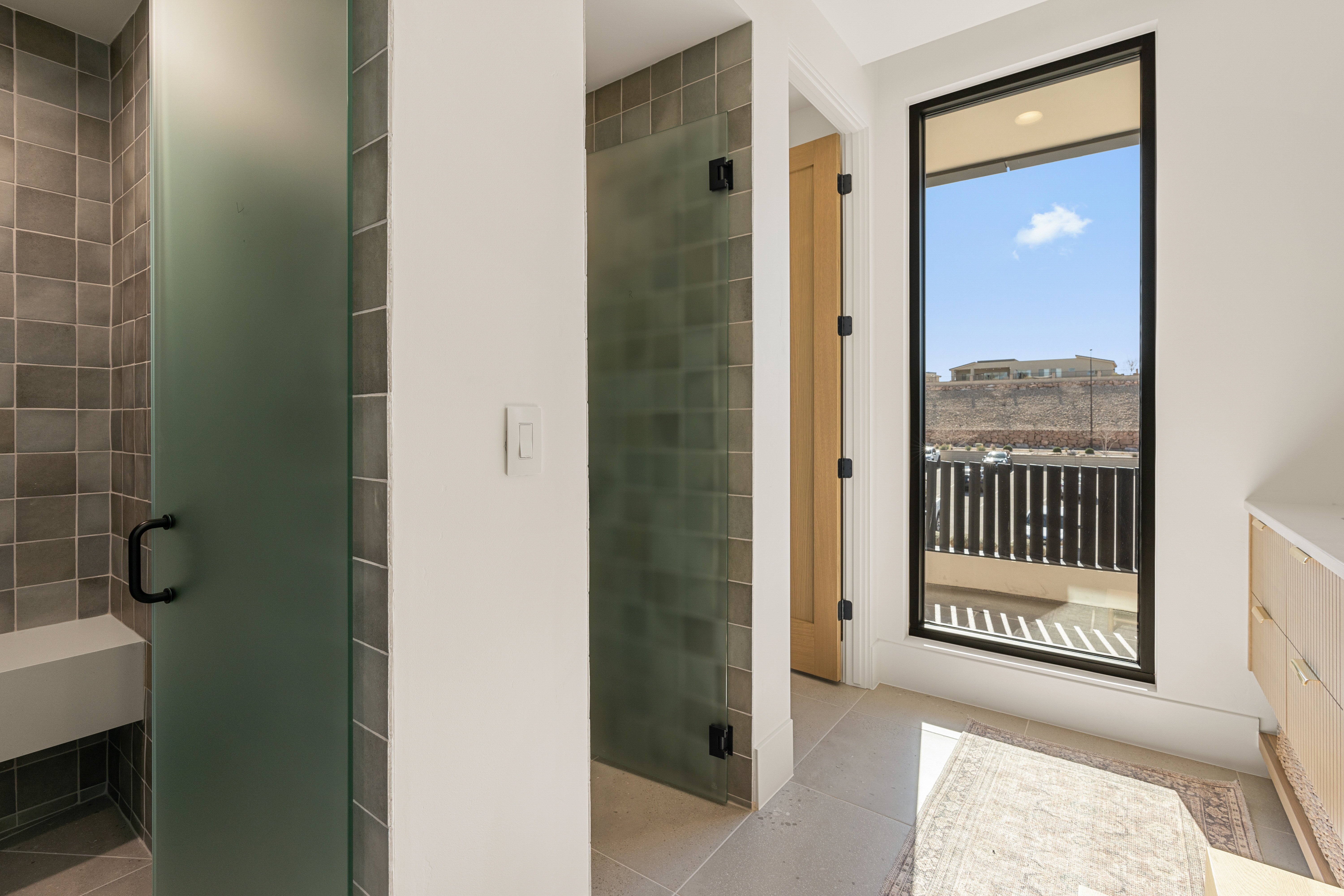 Full bathroom with a stall shower