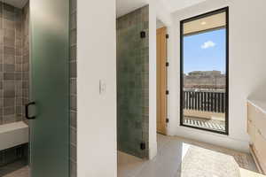 Full bathroom with a stall shower