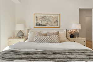 Bedroom featuring wood finished floors