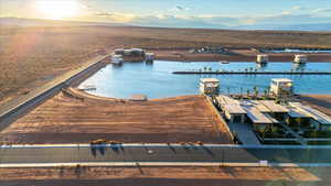 Drone / aerial view of a nearby body of water