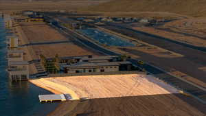 Bird's eye view of a desert landscape